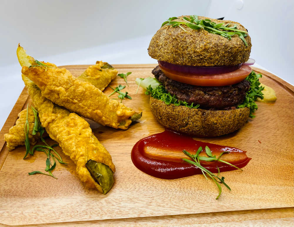 All Natural Wagyu Beef Burger with Fried Pickles 2