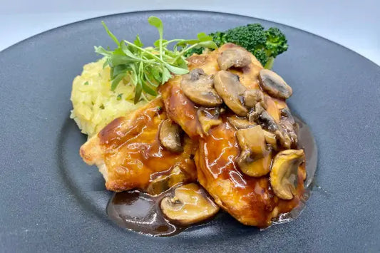 Chicken Marsala with Veggie Orzo