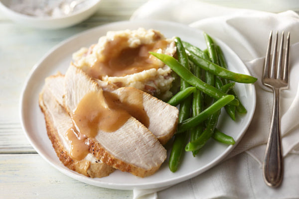 Roasted Turkey Breast w/ Mashed Potatoes and Gravy