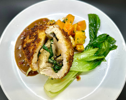 Spinach & Mushroom stuffed Chicken Breast