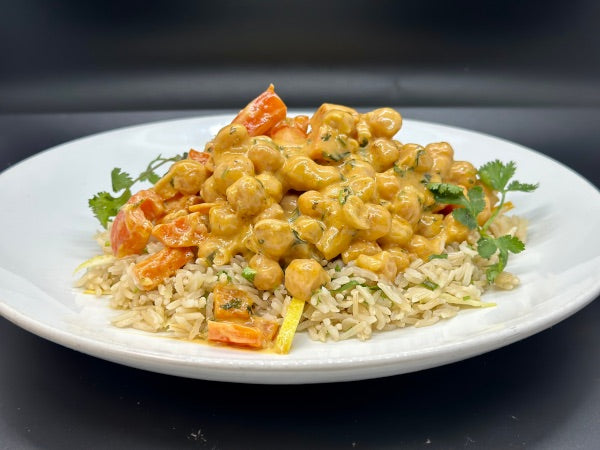 Indian Style Chickpea Curry Bowl with Brown Rice 2